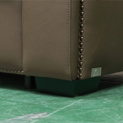 Kathy Ireland Alaves 3-Seater Brown Leather Queen Sleeper Sofa