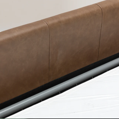 Kathy Ireland Alaves 3-Seater Brown Leather Queen Sleeper Sofa