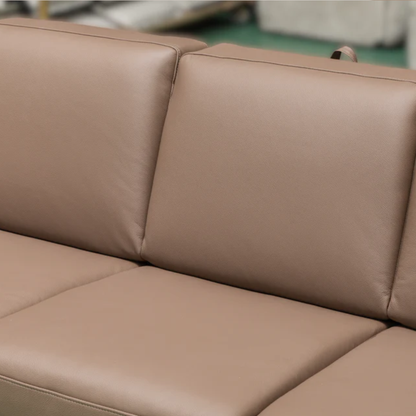 Kathy Ireland Alaves 3-Seater Brown Leather Queen Sleeper Sofa