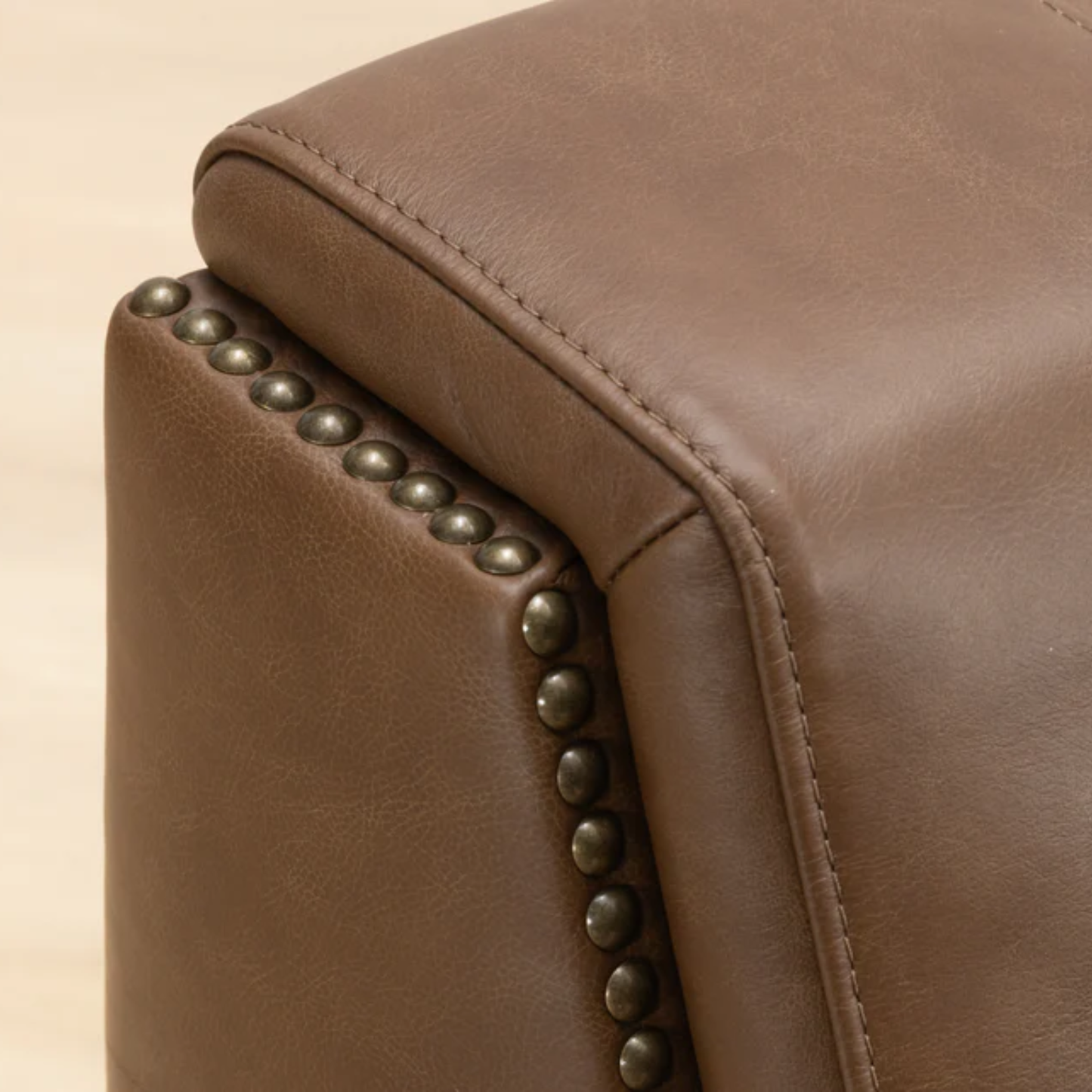 Kathy Ireland Alaves 3-Seater Brown Leather Queen Sleeper Sofa