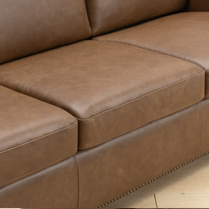 Kathy Ireland Alaves 3-Seater Brown Leather Queen Sleeper Sofa