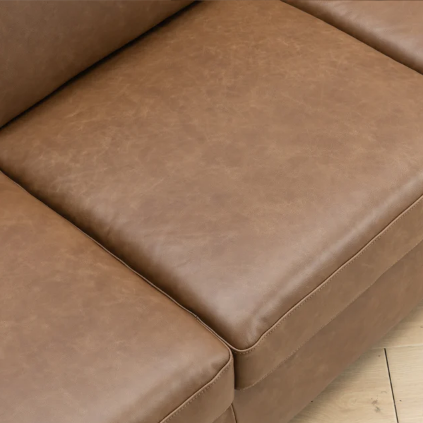 Kathy Ireland Alaves 3-Seater Brown Leather Queen Sleeper Sofa