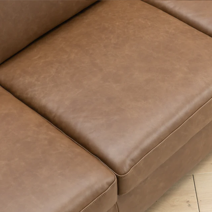 Kathy Ireland Alaves 3-Seater Brown Leather Queen Sleeper Sofa