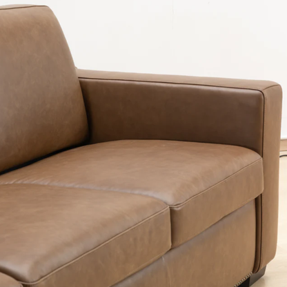 Kathy Ireland Alaves 3-Seater Brown Leather Queen Sleeper Sofa