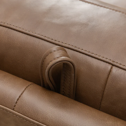 Kathy Ireland Alaves 3-Seater Brown Leather Queen Sleeper Sofa