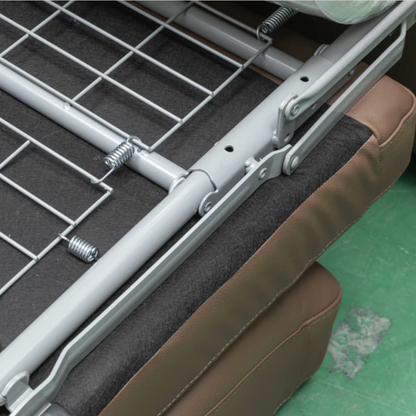 Kathy Ireland Alaves 3-Seater Brown Leather Queen Sleeper Sofa