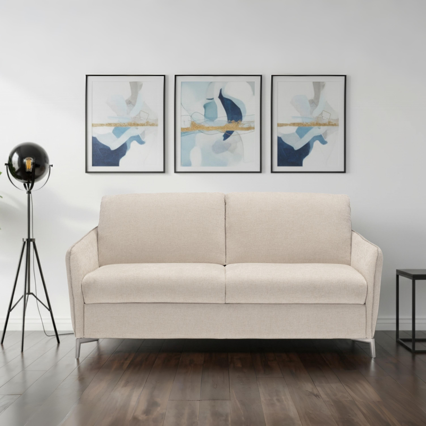 Kathy Ireland Fiora Fabric Sleeper Sofa With Easy Open Mechanism