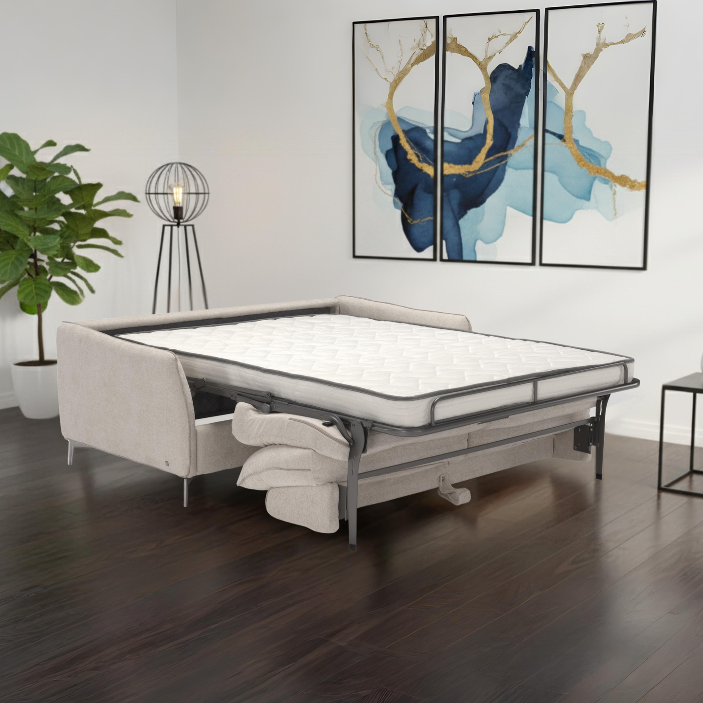 Kathy Ireland Fiora Fabric Sleeper Sofa With Easy Open Mechanism