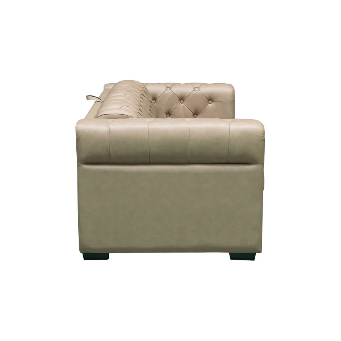 Kathy Ireland Leather Callas Queen Sleeper Sofa - Light Grey