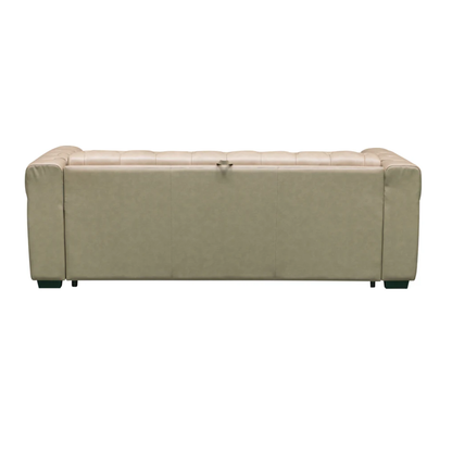 Kathy Ireland Leather Callas Queen Sleeper Sofa - Light Grey