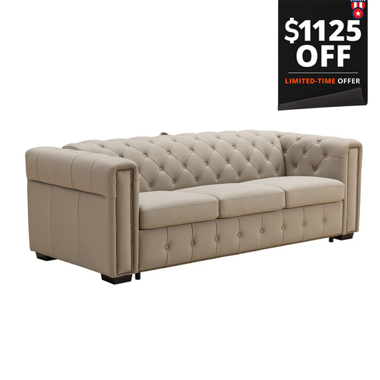 Kathy Ireland Leather Callas Queen Sleeper Sofa
