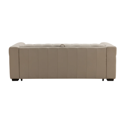 Kathy Ireland Leather Callas Queen Sleeper Sofa - Light Grey