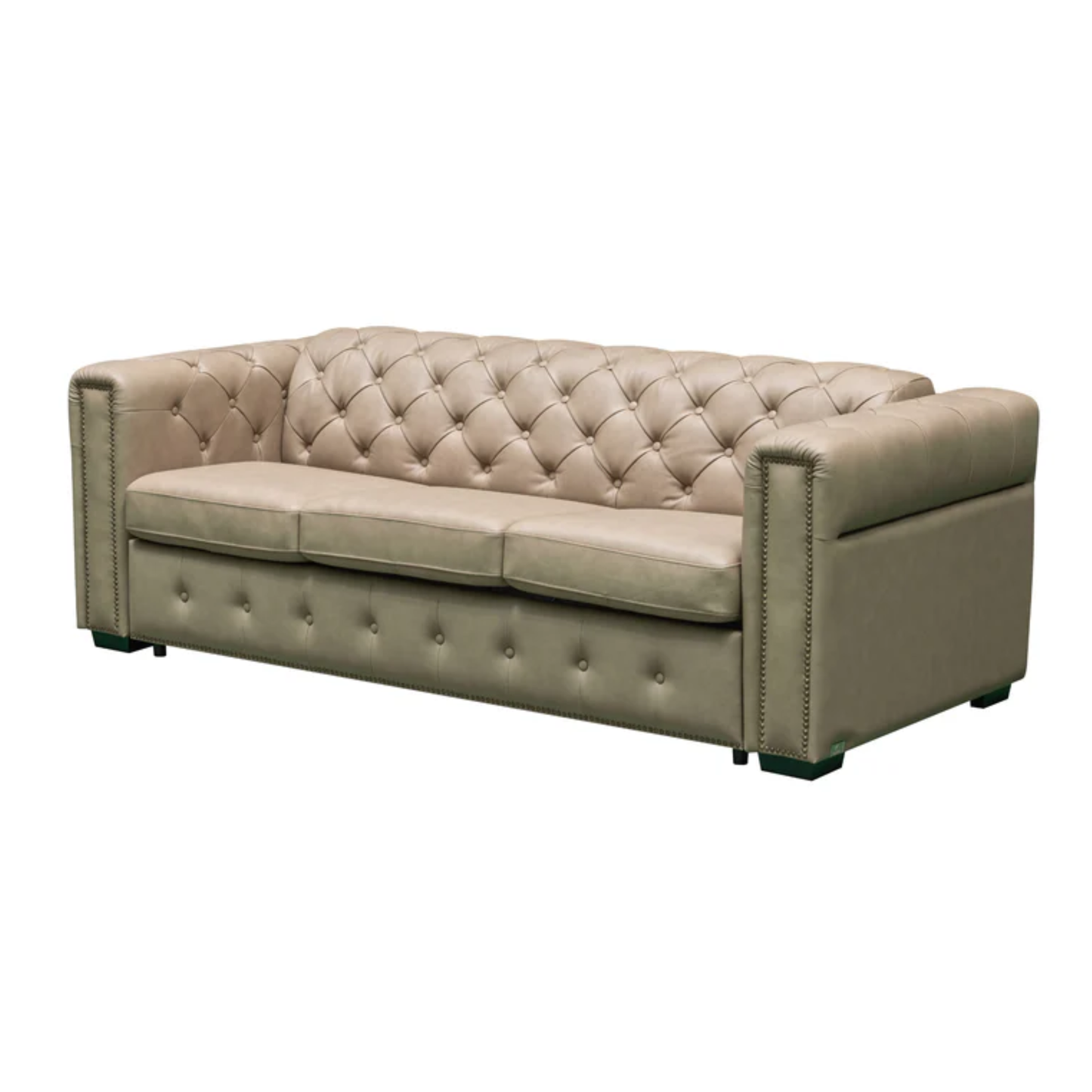 Kathy Ireland Leather Callas Queen Sleeper Sofa - Light Grey