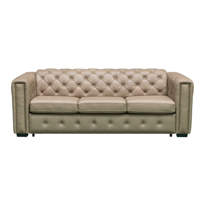 Kathy Ireland Leather Callas Queen Sleeper Sofa - Light Grey