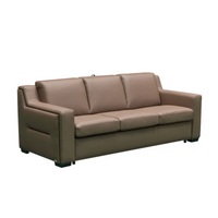 Kathy Ireland Alaves 3-Seater Brown Leather Queen Sleeper Sofa