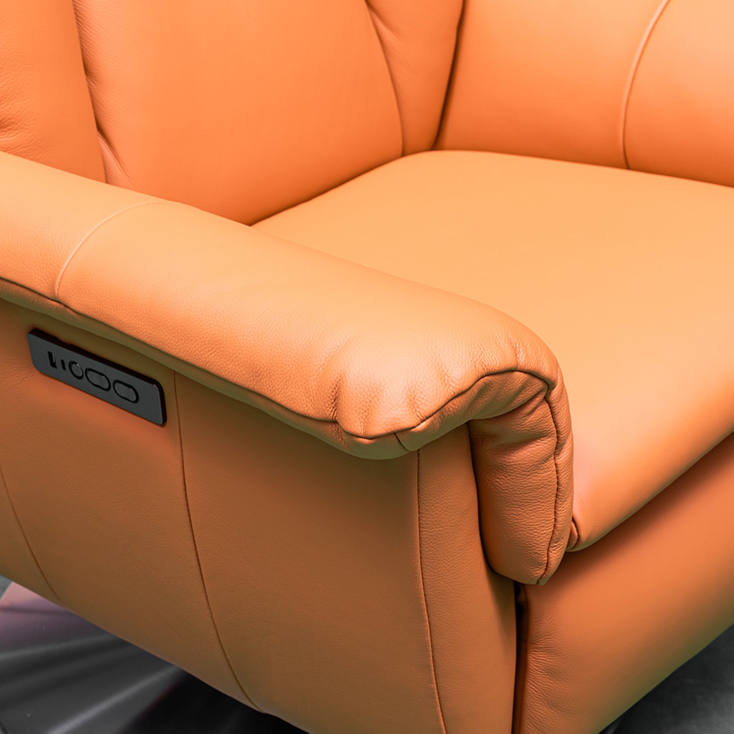 Klaussner Alessandro recliner Italian leather upholstery close-up showing premium material quality for comfort design furniture