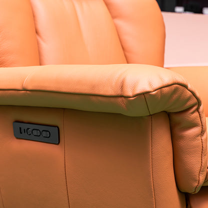 Klaussner Alessandro recliner Italian leather upholstery close-up showing premium material quality for comfort design furniture