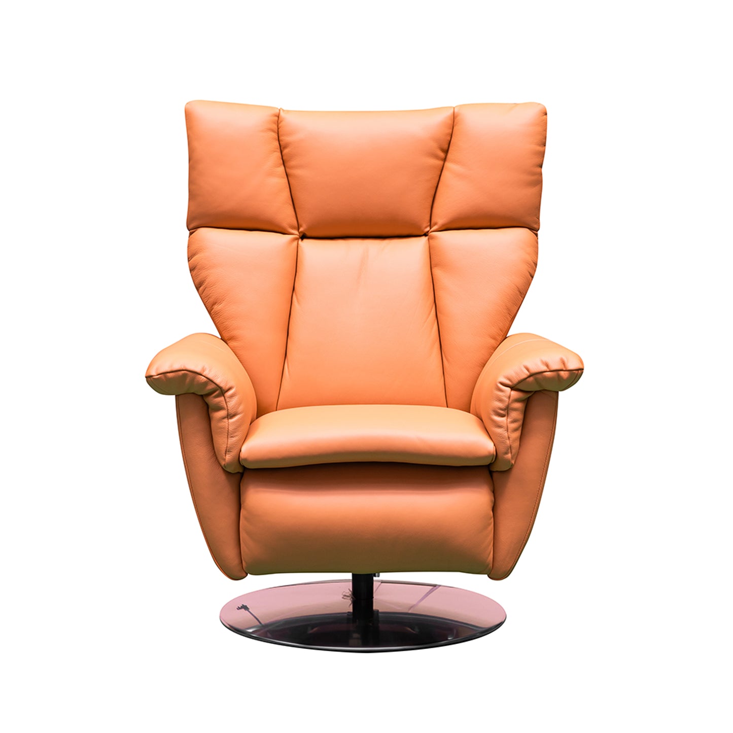 Close-up view of Klaussner Alessandro recliner showing deep stitching details and premium Italian leather texture for comfort design furniture