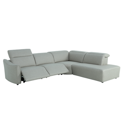 Klaussner Arlo Fabric Power Recliner Sectional Sofa with Chaise-Comfort Design Furniture