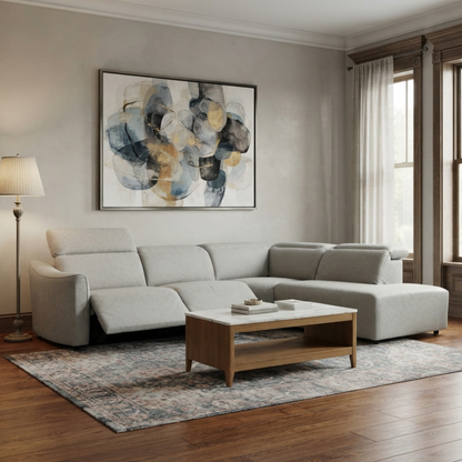 Klaussner Arlo Fabric Power Recliner Sectional Sofa with Chaise-Comfort Design Furniture