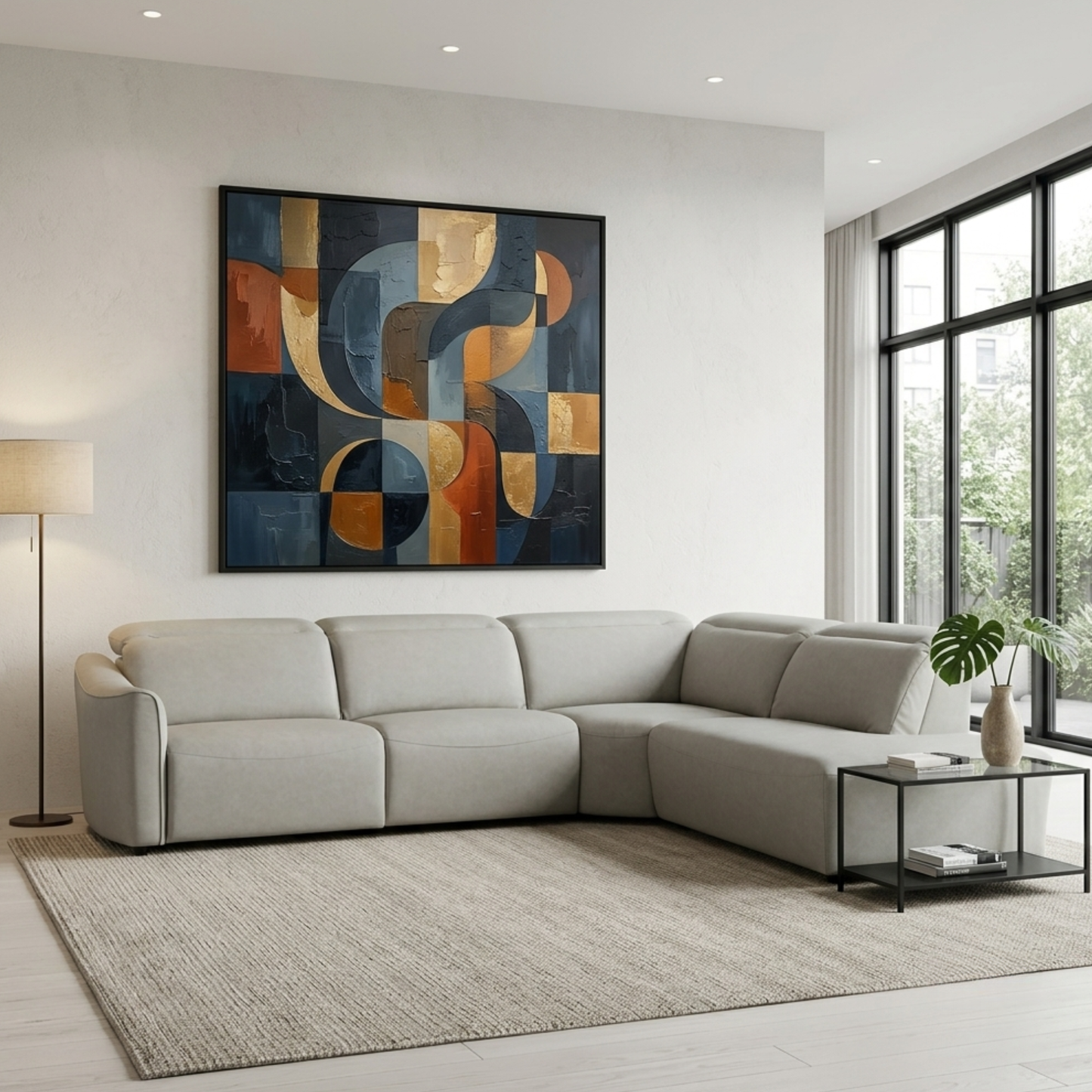 Klaussner Arlo Fabric Power Recliner Sectional Sofa with Chaise-Comfort Design Furniture