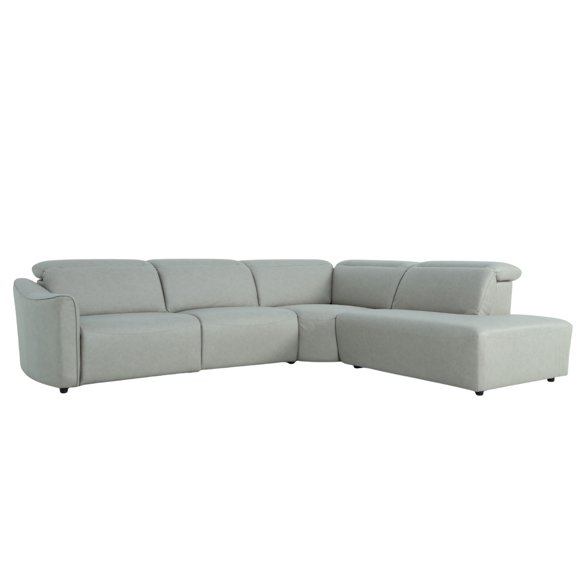 Klaussner Arlo Fabric Power Recliner Sectional Sofa with Chaise-Comfort Design Furniture