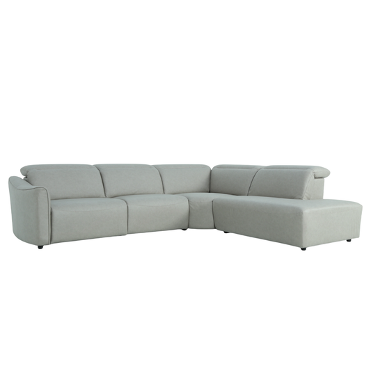 Klaussner Arlo Fabric Power Recliner Sectional Sofa with Chaise-Comfort Design Furniture
