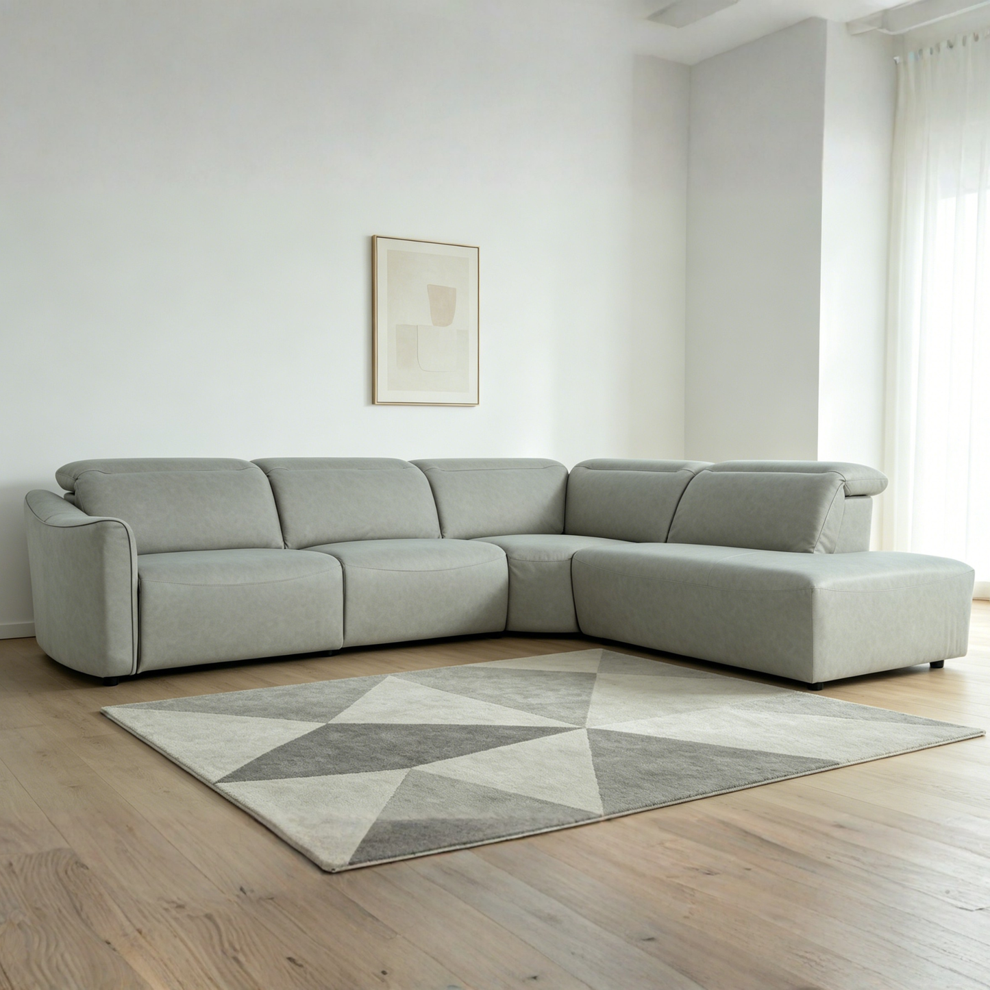 Klaussner Arlo Fabric Power Recliner Sectional Sofa with Chaise-Comfort Design Furniture
