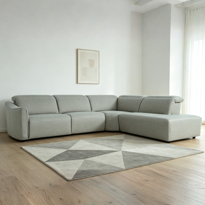 Klaussner Arlo Fabric Power Recliner Sectional Sofa with Chaise-Comfort Design Furniture