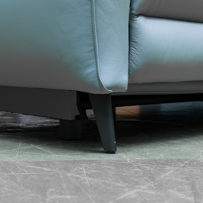 Detailed view of sofa leg and floor clearance for space planning for comfort design furniture