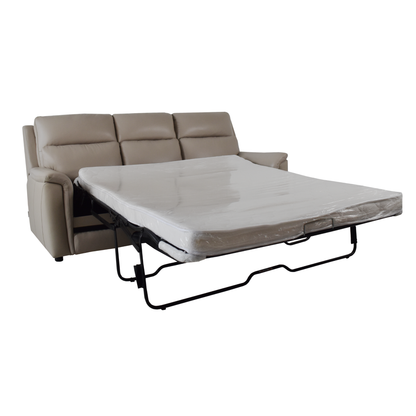 Klaussner Arvello 3-Seater Beige Leather Match Queen Sofa Sleeper-Comfortdesignfurniture