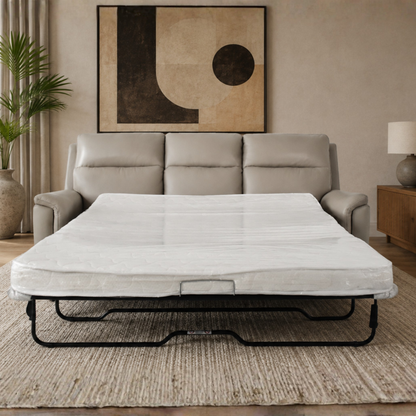 Klaussner Arvello 3-Seater Beige Leather Match Queen Sofa Sleeper-Comfortdesignfurniture
