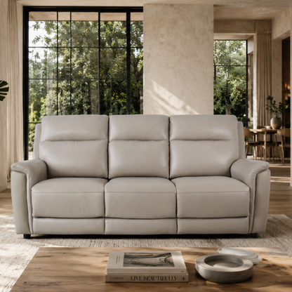 Klaussner Arvello 3-Seater Beige Leather Match Queen Sofa Sleeper-Comfortdesignfurniture