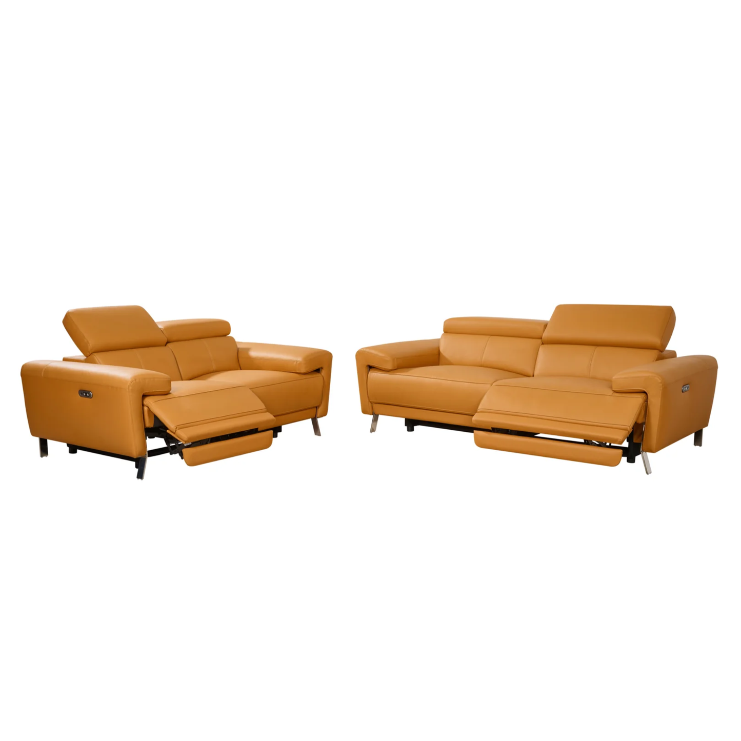 Klaussner Aura Leather Power Recliner Sofa and Loveseat