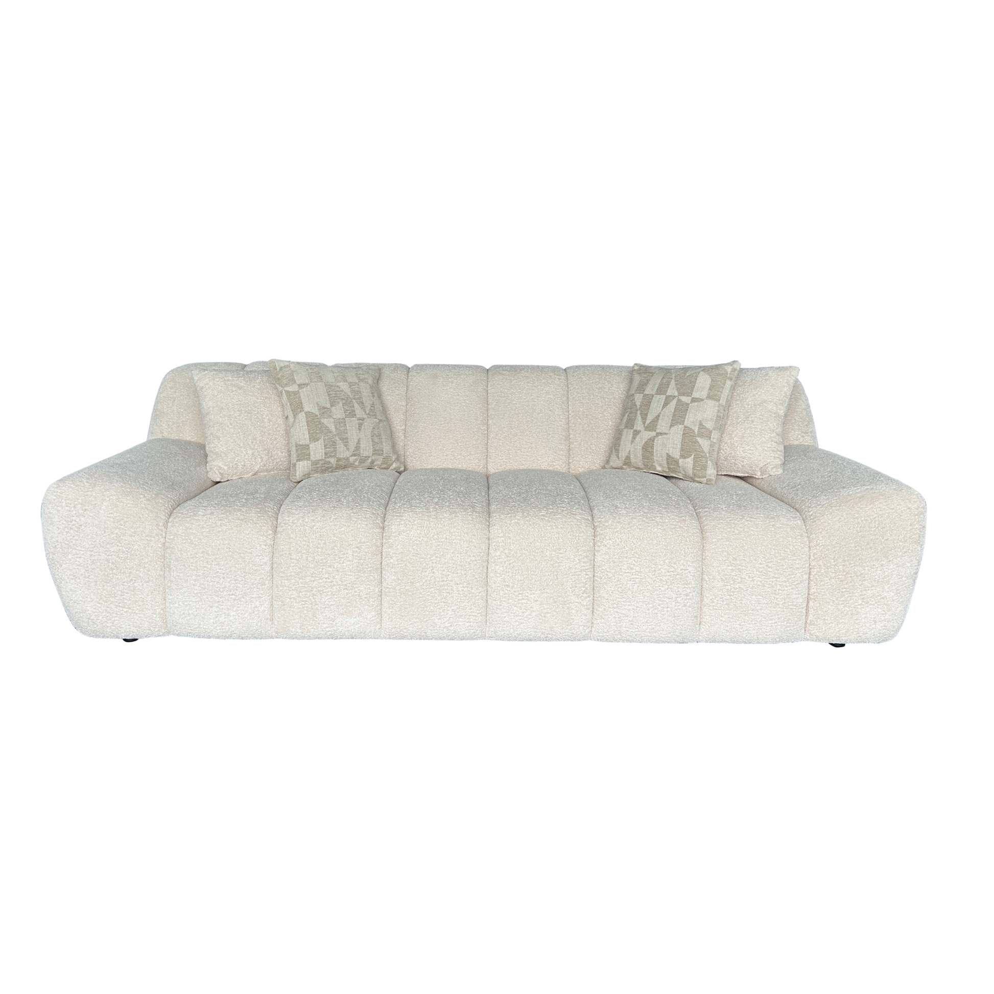 Klaussner Bellanzo Deep Tufted Luxury Bouclé Sofa with Square Arms-Comfortdesignfurniture