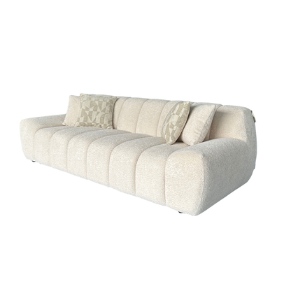 Klaussner Bellanzo Deep Tufted Luxury Bouclé Sofa with Square Arms-Comfortdesignfurniture