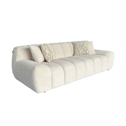 Klaussner Bellanzo Deep Tufted Luxury Bouclé Sofa with Square Arms-Comfortdesignfurniture