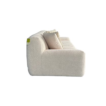 Klaussner Bellanzo Deep Tufted Luxury Bouclé Sofa with Square Arms-Comfortdesignfurniture