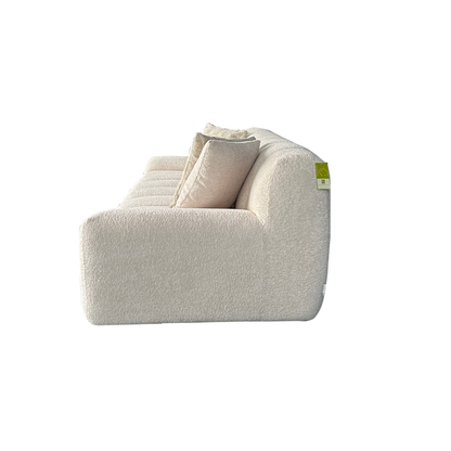 Klaussner Bellanzo Deep Tufted Luxury Bouclé Sofa with Square Arms-Comfortdesignfurniture