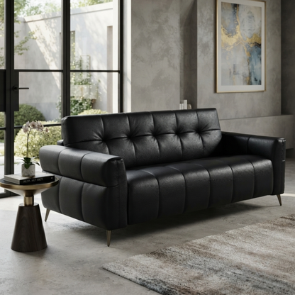 Klaussner Brantley Leather Queen Sleeper Sofa with Metal Legs-Comfort Design Furniture