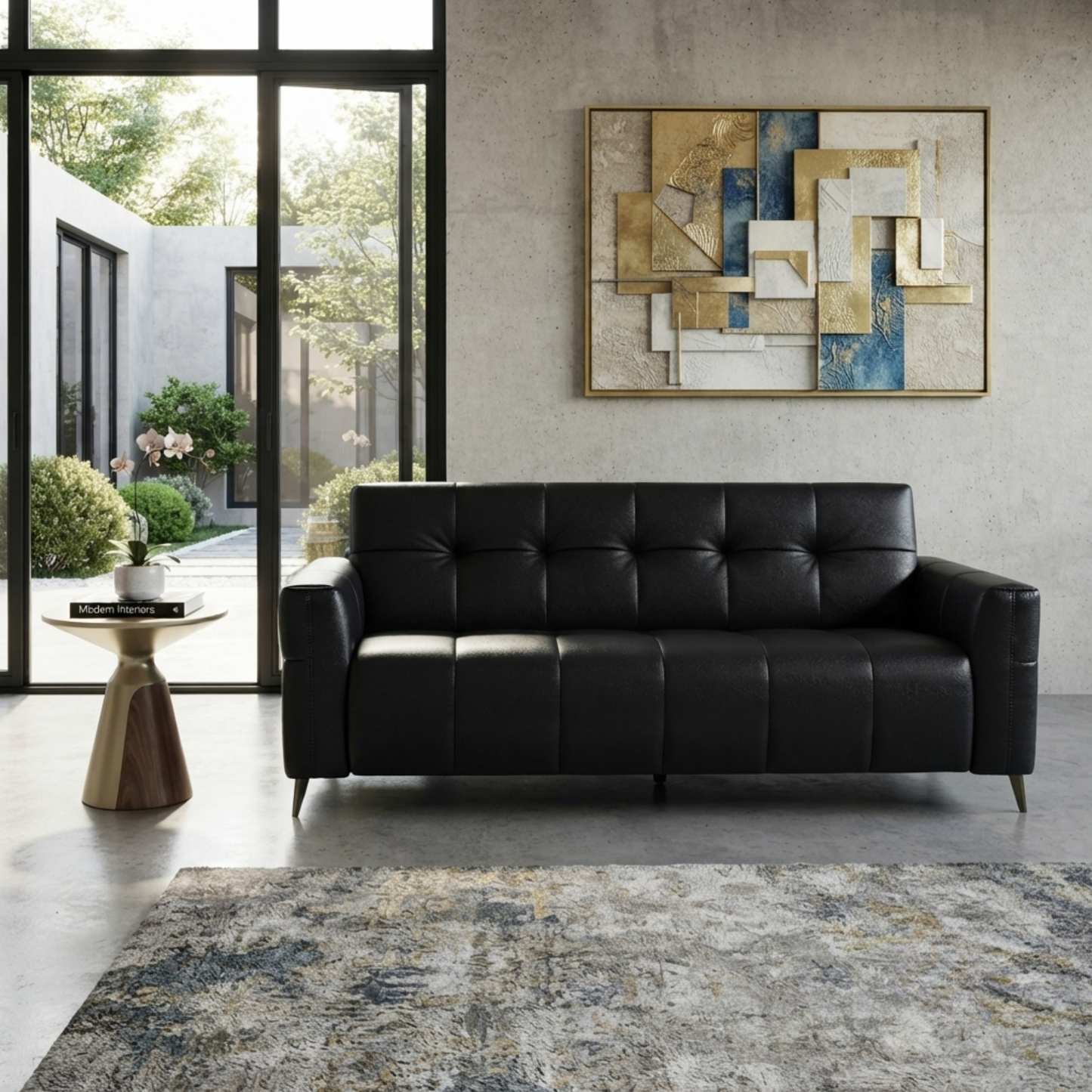 Klaussner Brantley Leather Queen Sleeper Sofa with Metal Legs-Comfort Design Furniture