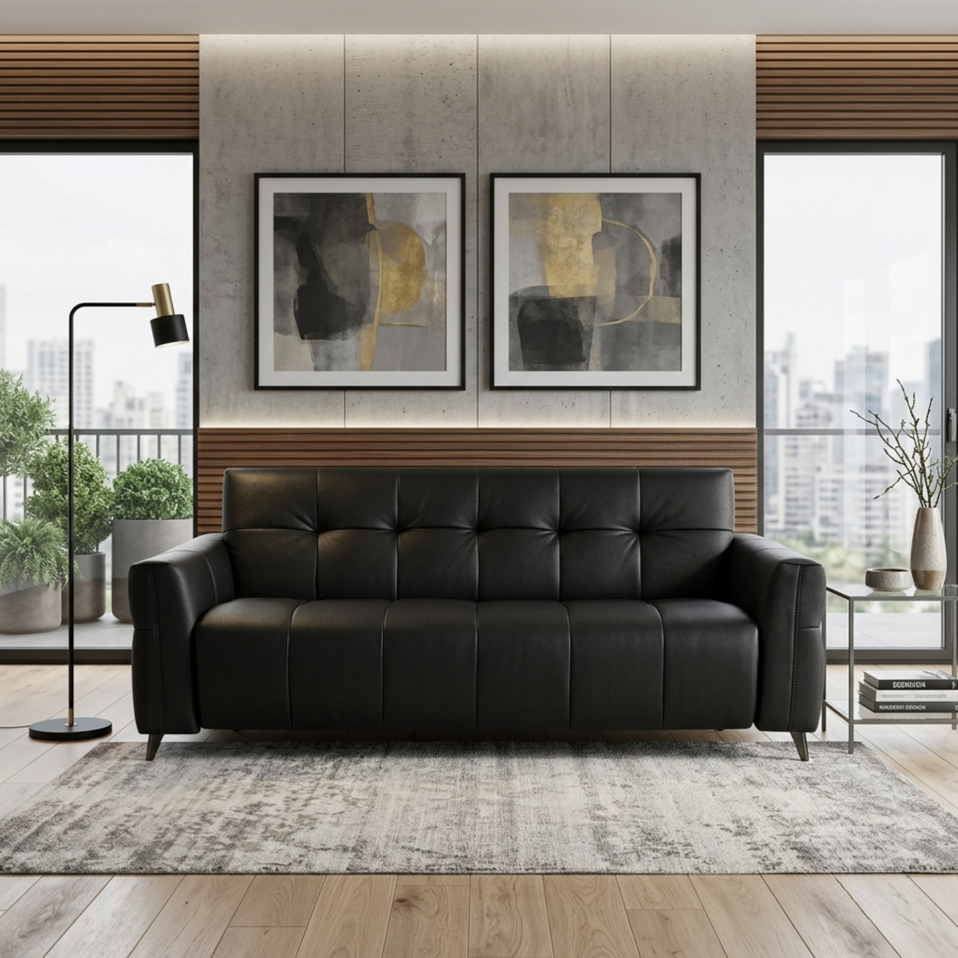 Klaussner Brantley Leather Queen Sleeper Sofa with Metal Legs-Comfort Design Furniture