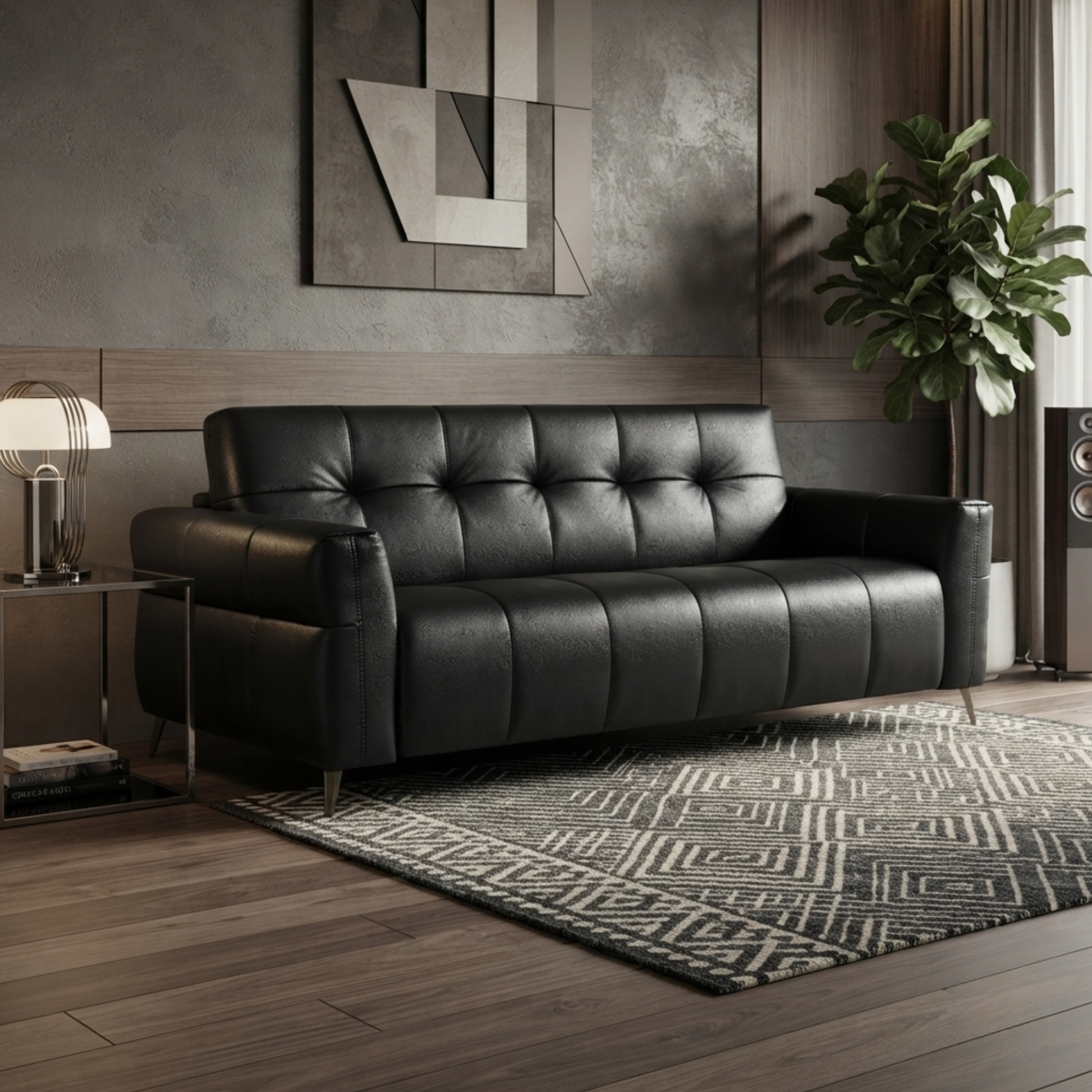 Klaussner Brantley Leather Queen Sleeper Sofa with Metal Legs-Comfort Design Furniture
