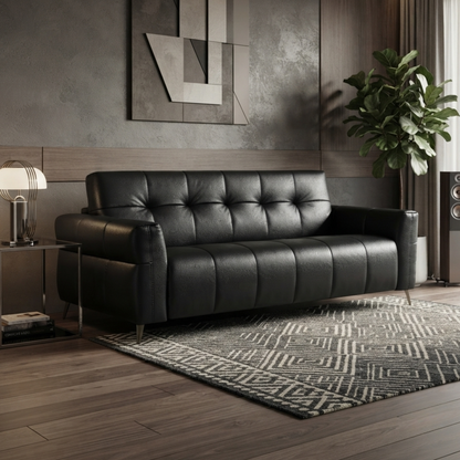 Klaussner Brantley Leather Queen Sleeper Sofa with Metal Legs-Comfort Design Furniture