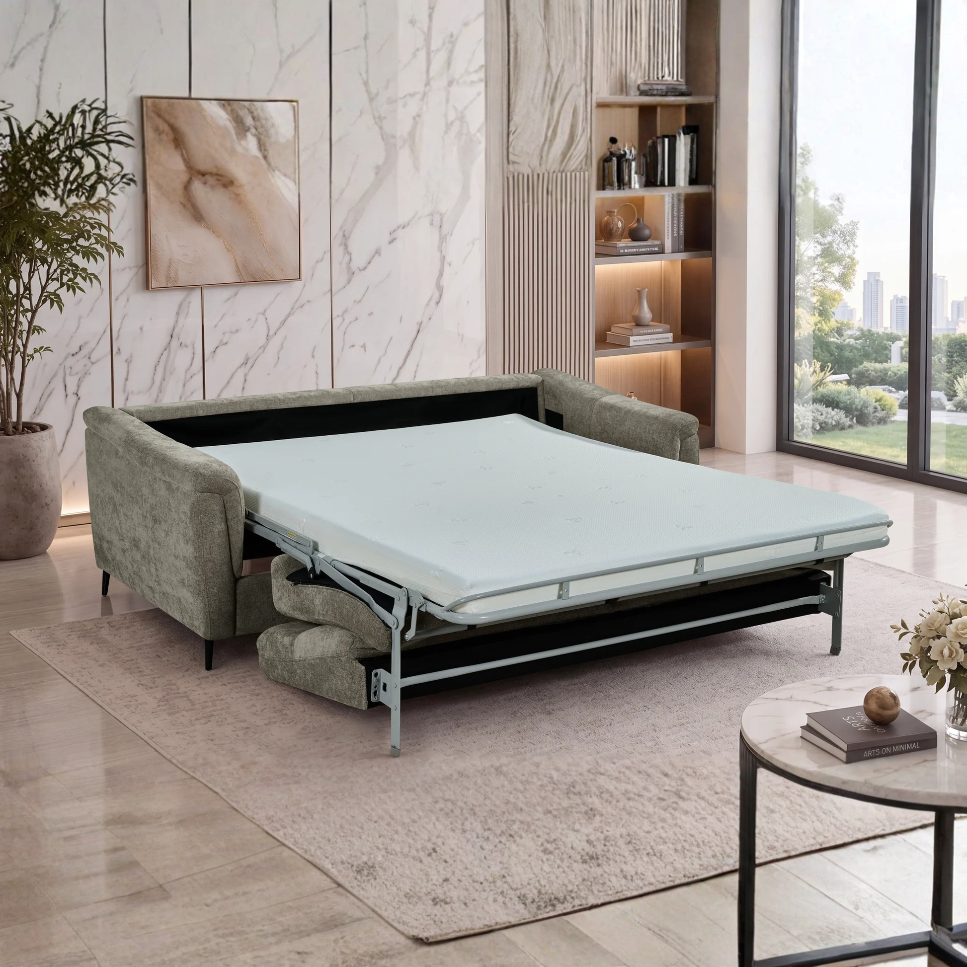 Klaussner Braxton Fabric Queen Sleeper Sofa with High-Back Cushions-Comfort Design Furniture
