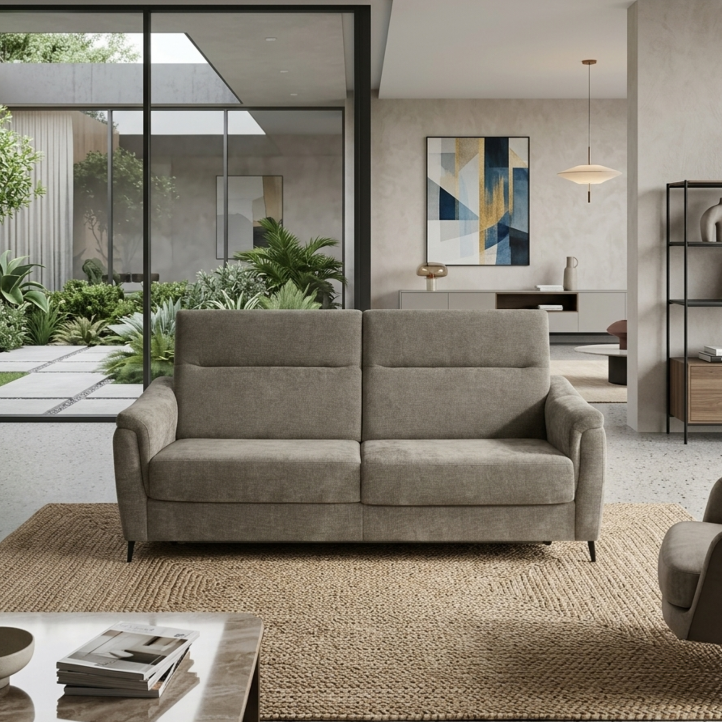 Klaussner Braxton Fabric Queen Sleeper Sofa with High-Back Cushions-Comfort Design Furniture