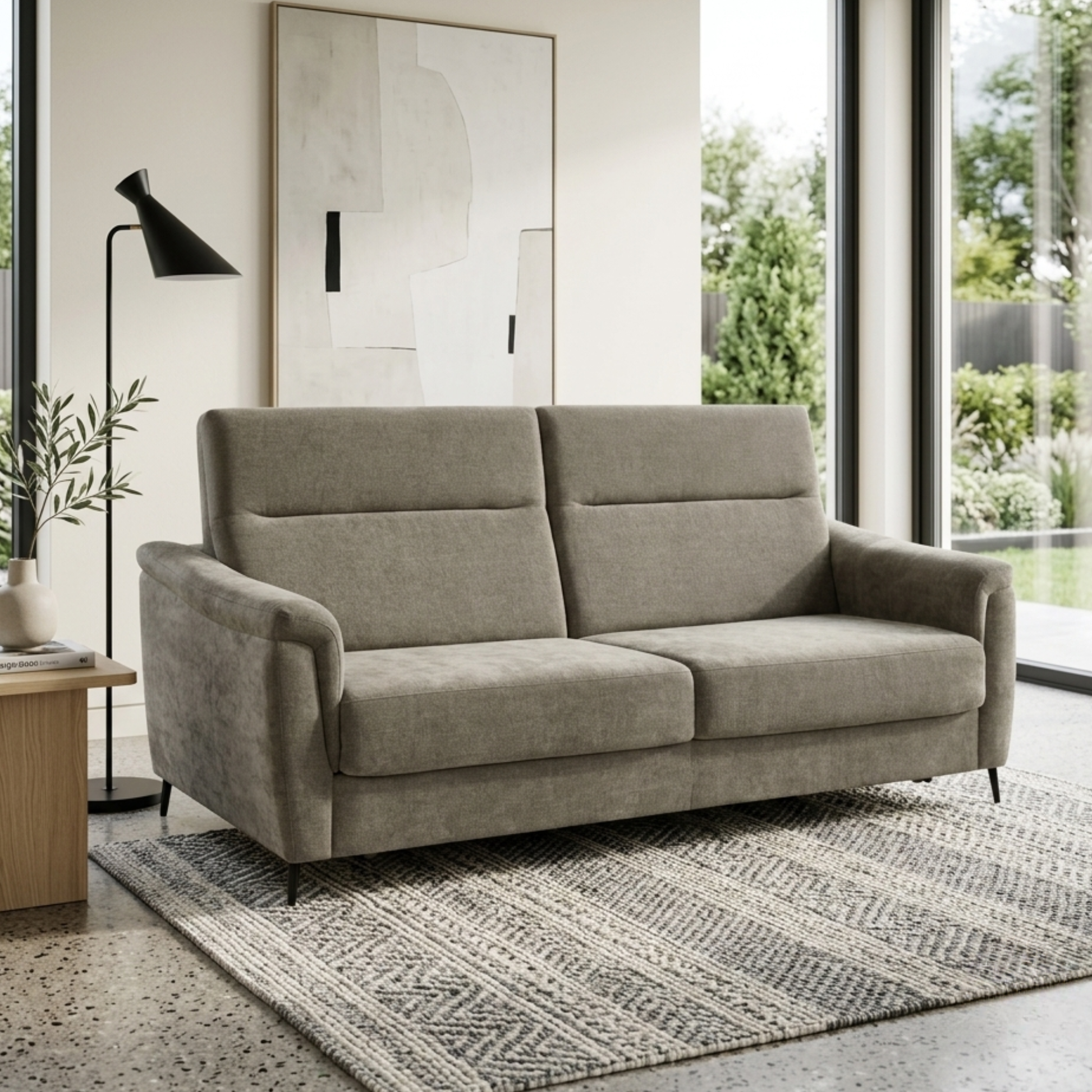 Klaussner Braxton Fabric Queen Sleeper Sofa with High-Back Cushions-Comfort Design Furniture