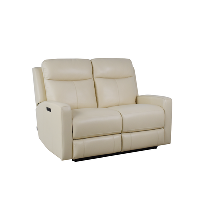 Klaussner Brento Leather Match Power Reclining Loveseat with USB Charging-Comfort Design Furniture