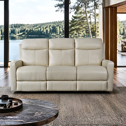 Klaussner Brento Leather Match Power Reclining Sofa with USB Charging-Comfort Design Furniture