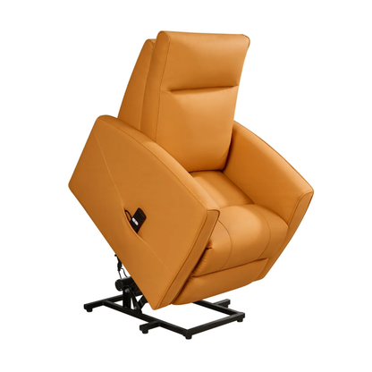 Klaussner Calessin Chestnut Orange Leather Recliner Lift Chair